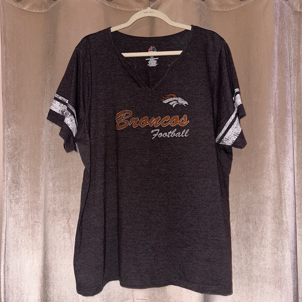 Lot of 2 Denver Broncos Women’s V Neck Shirts - 3X
